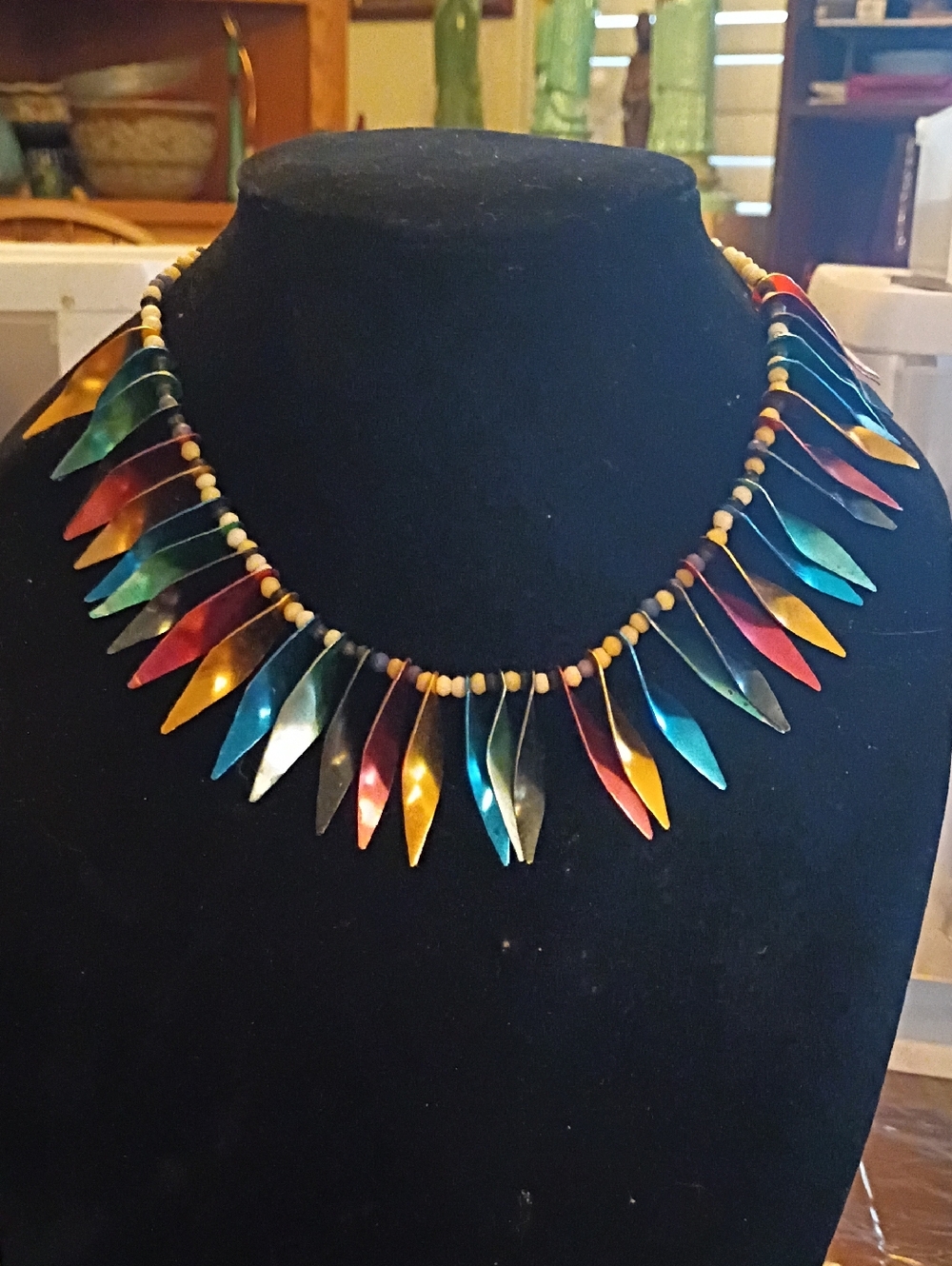 Multicolor Feathered Spike Necklace - Women Jewelry